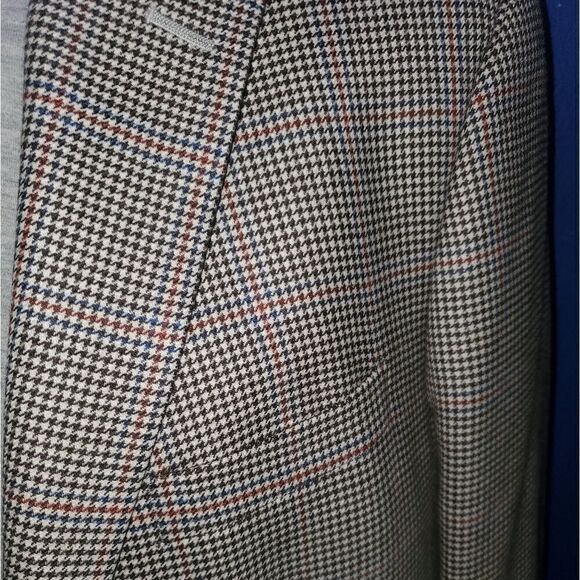 Tasso Elba Men's Wool & Cashmere Multicolor Houndstooth Sport Coat Size 42 Long - Picture 3 of 8